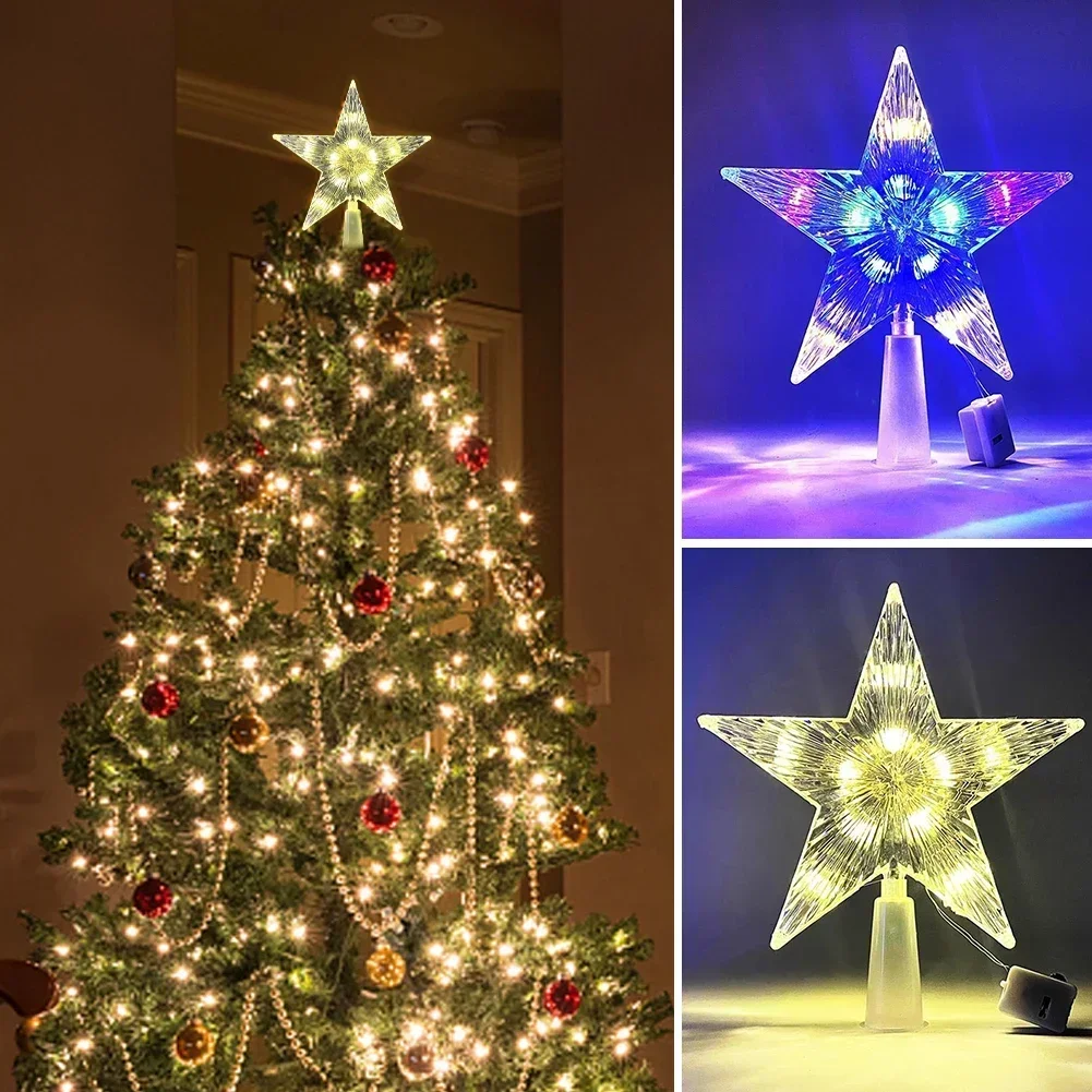 Star Tree Topper - Adornos LED para árbol de Navidad