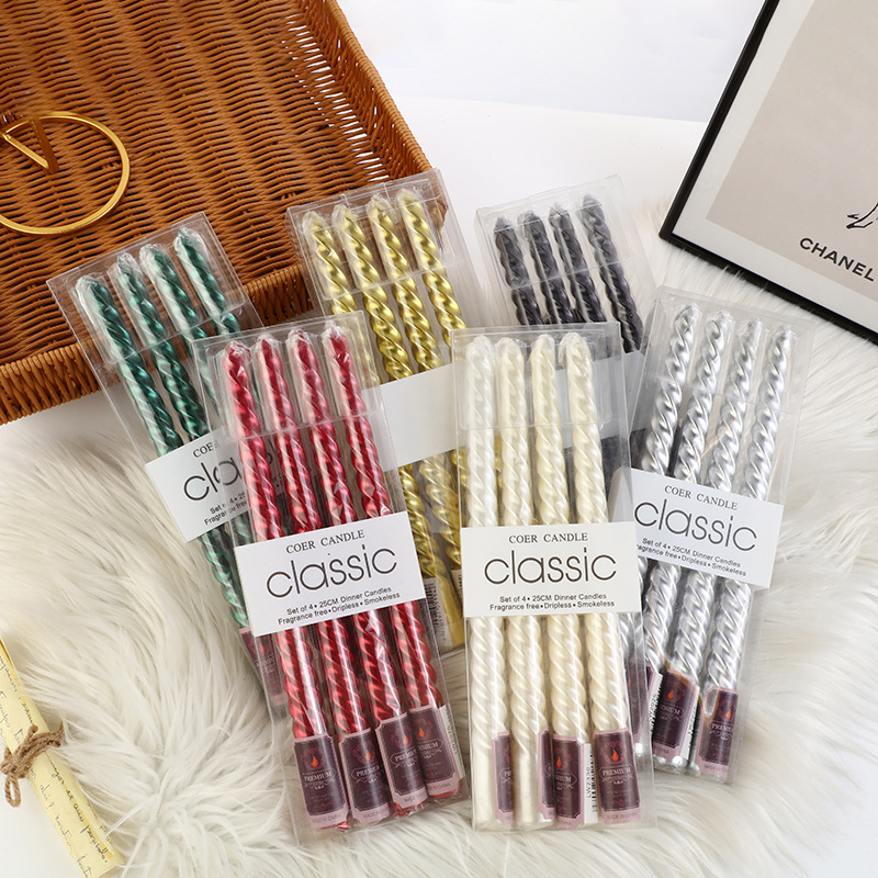 Holiday Candle Set - Candelabro roscado de colores de polo