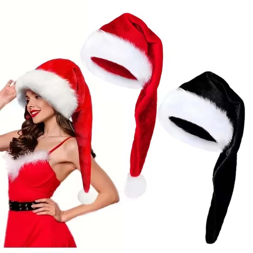 Santa Hat Plush - Gorro de Navidad de Felpa Larga,
