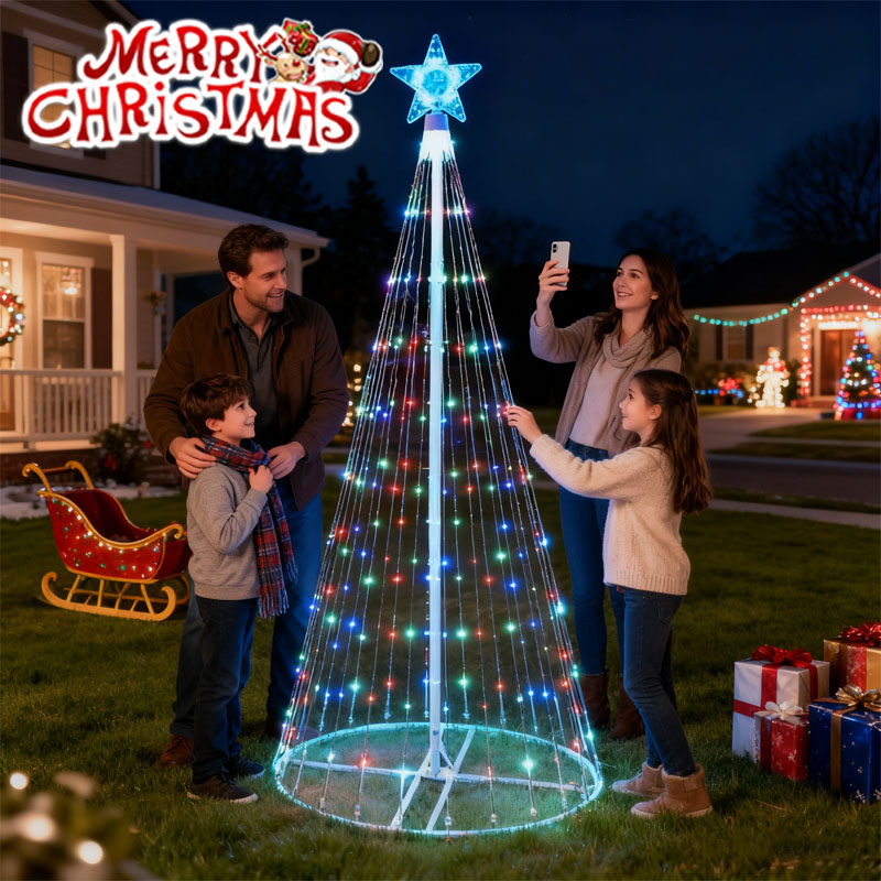 Star Tree Topper - Guirnalda de luces LED de cascada