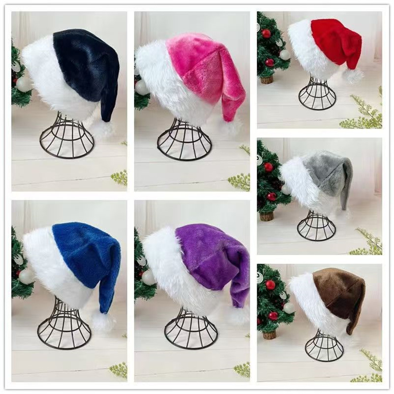 Santa Hat Plush - Gorro navideño de Papá Noel de