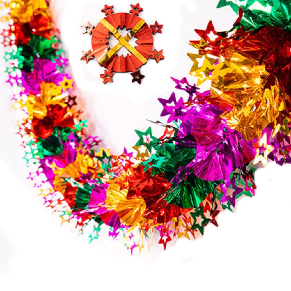 Tinsel Garland Decoration - Guirnaldas Navideñas 3D de Papel Metálico,