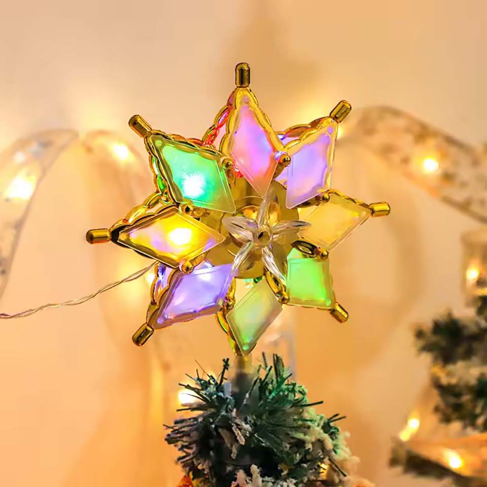Star Tree Topper - Adorno de Estrella Iluminada para Árbol