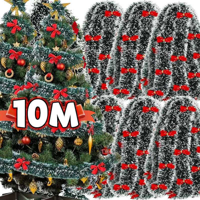 Tinsel Garland Decoration - Cintas de oropel con lazo de