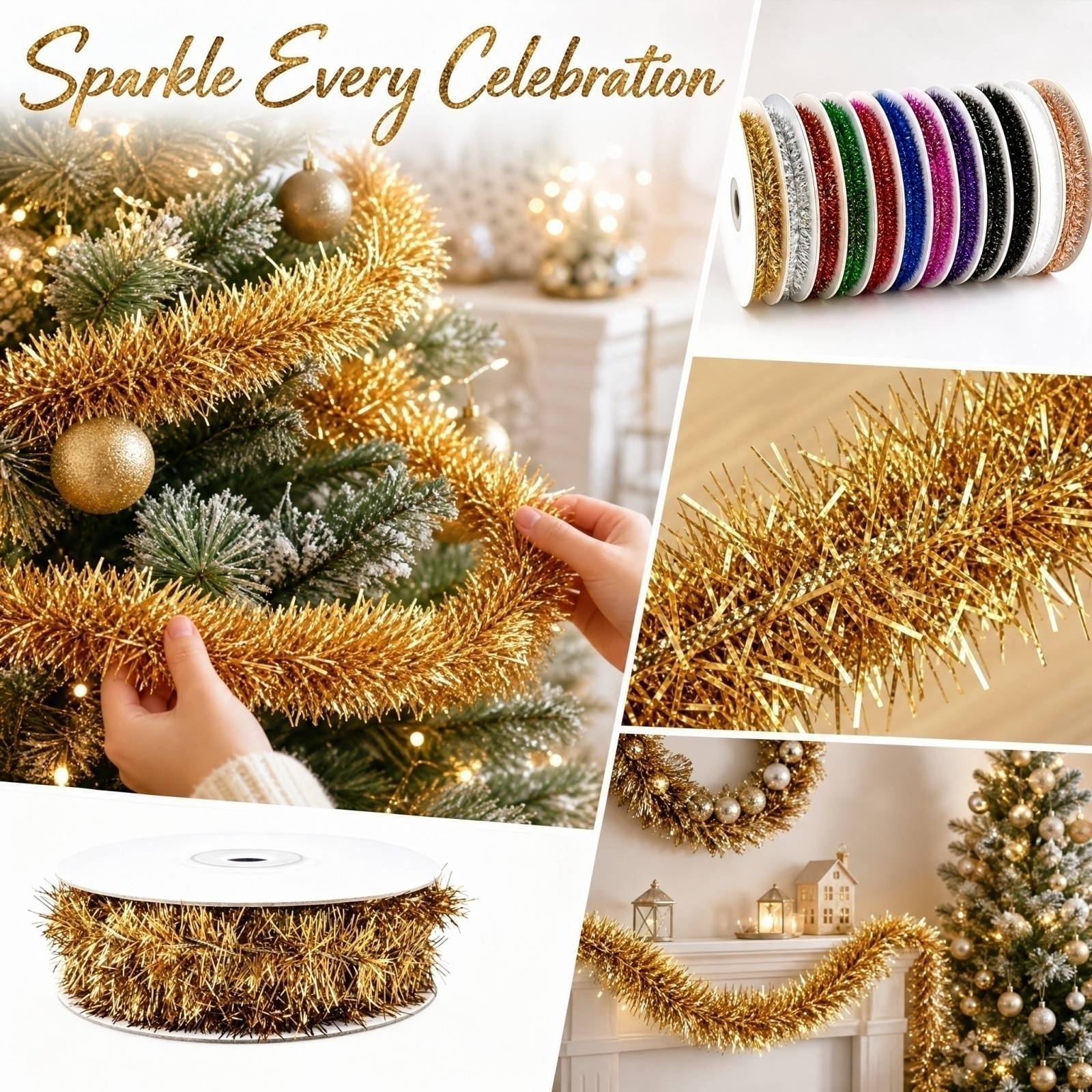 Tinsel Garland Decoration - Guirnalda de Alambre Plástico de 5m