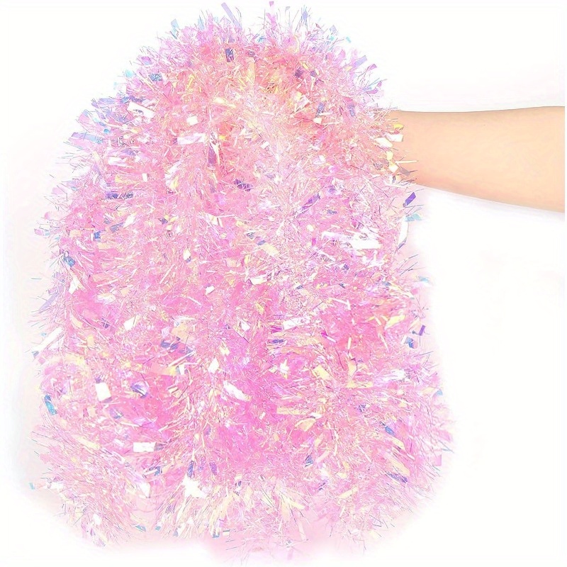 Tinsel Garland Decoration - Guirnalda de Espumillón Rosa de 13