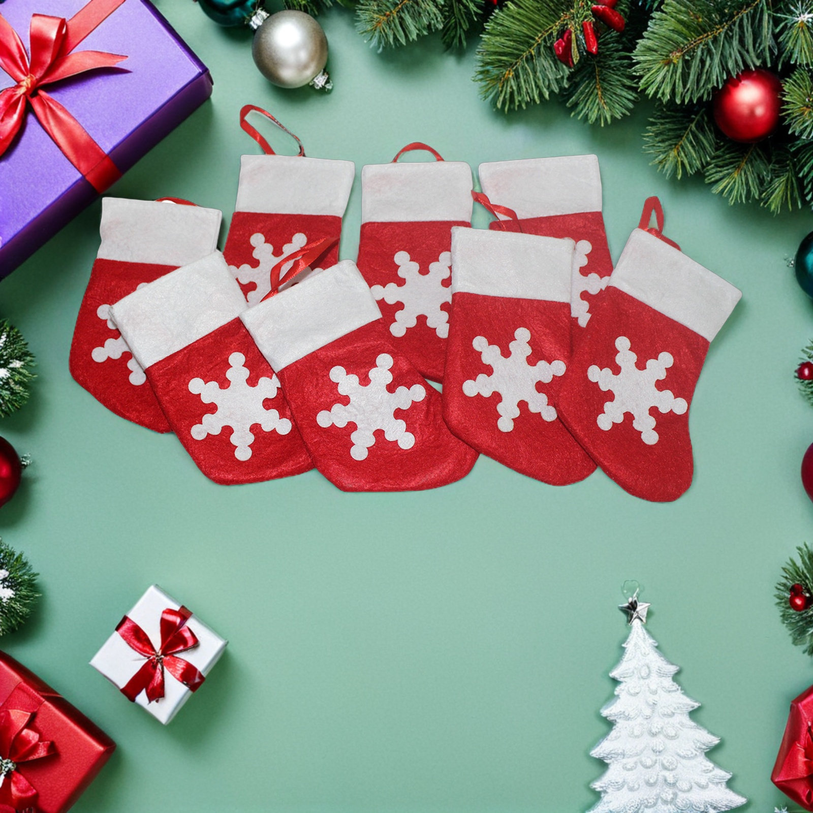 24 Piezas de Pequeños Calcetin - Christmas Stocking Hanging reseña y precio