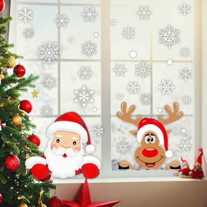 Dibujos animados Navidad Santa - Snowflake Window Decal reseña y precio
