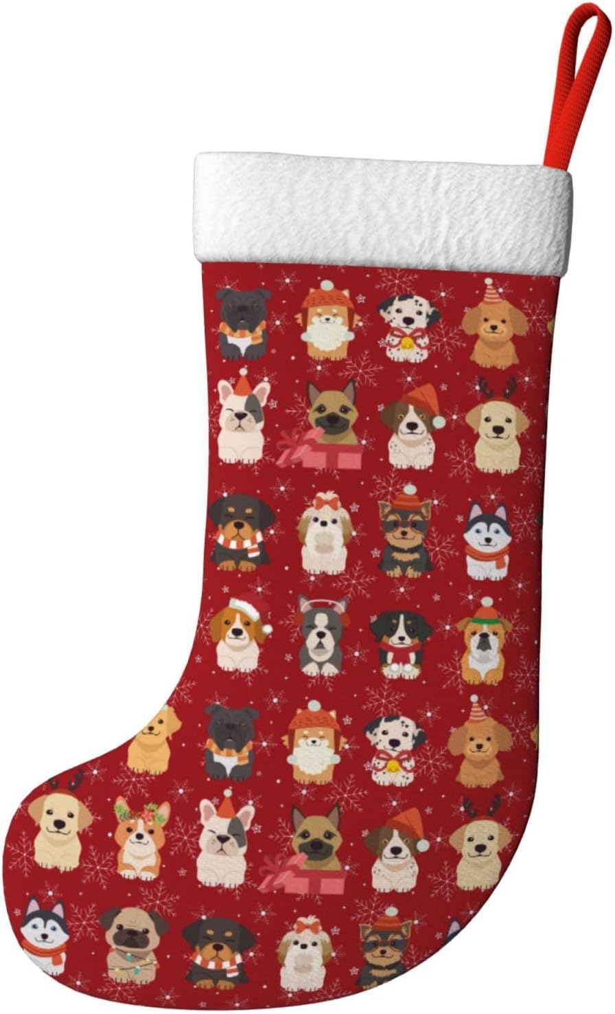 Lindos perros de Navidad media - Christmas Stocking Hanging reseña y precio