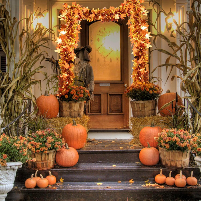 2 guirnaldas de oropel con hoj - Tinsel Garland Decoration reseña y precio