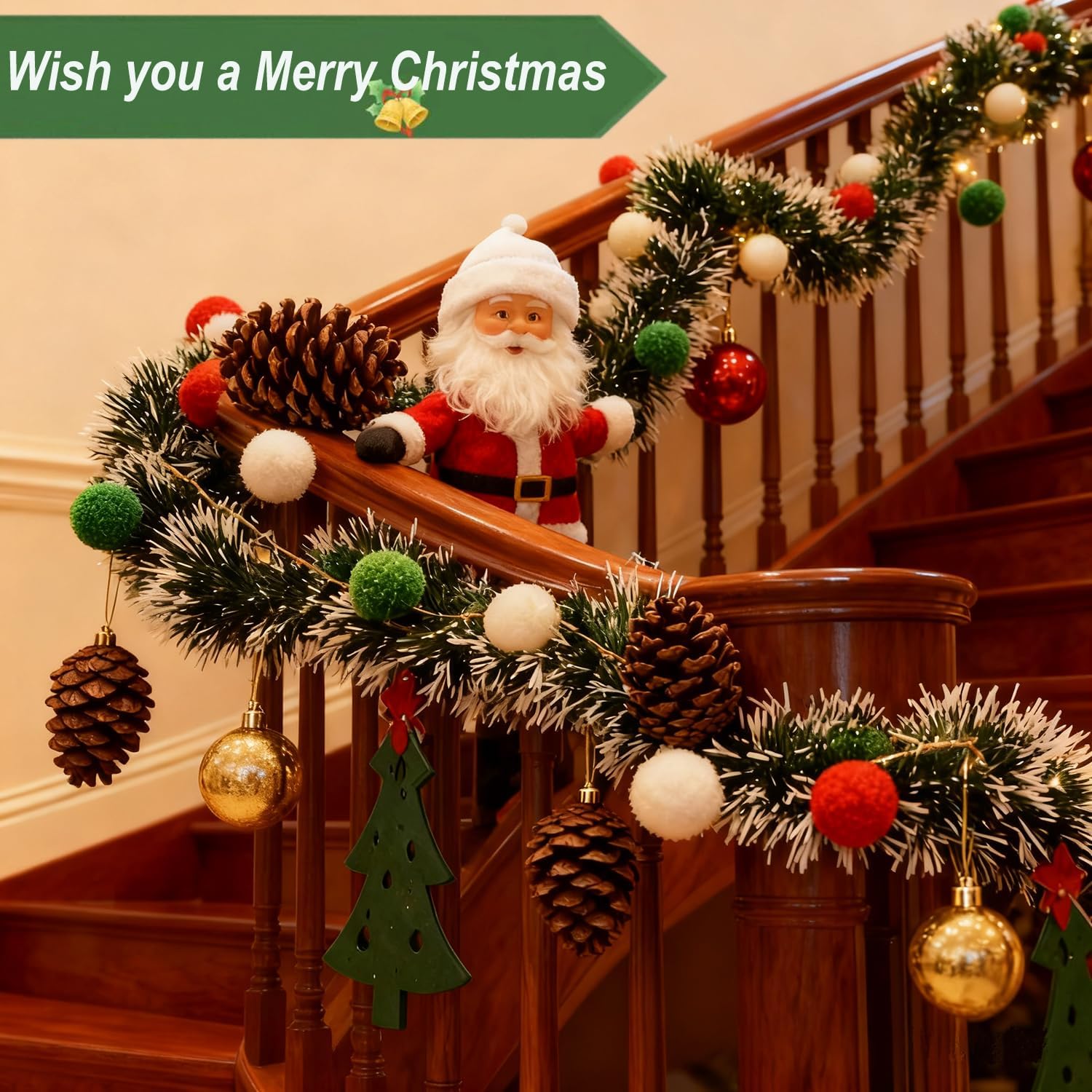Guirnalda de Espumillón Verde  - Tinsel Garland Decoration reseña y precio