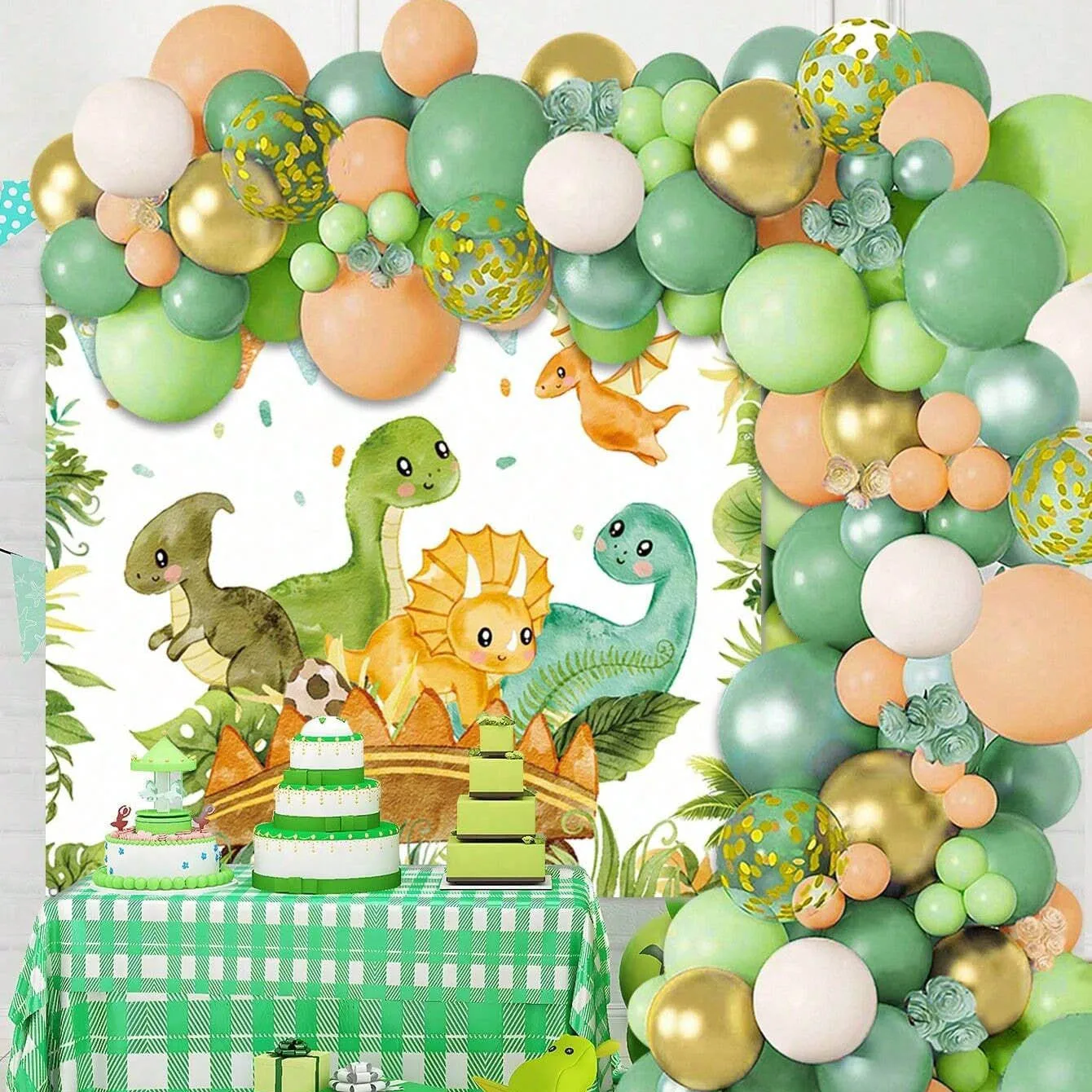 Juego de globos de dinosaurio, - Tinsel Garland Decoration reseña y precio