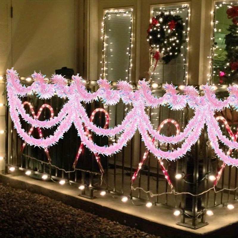 Guirnalda de Espumillón Rosa d - Tinsel Garland Decoration reseña y precio