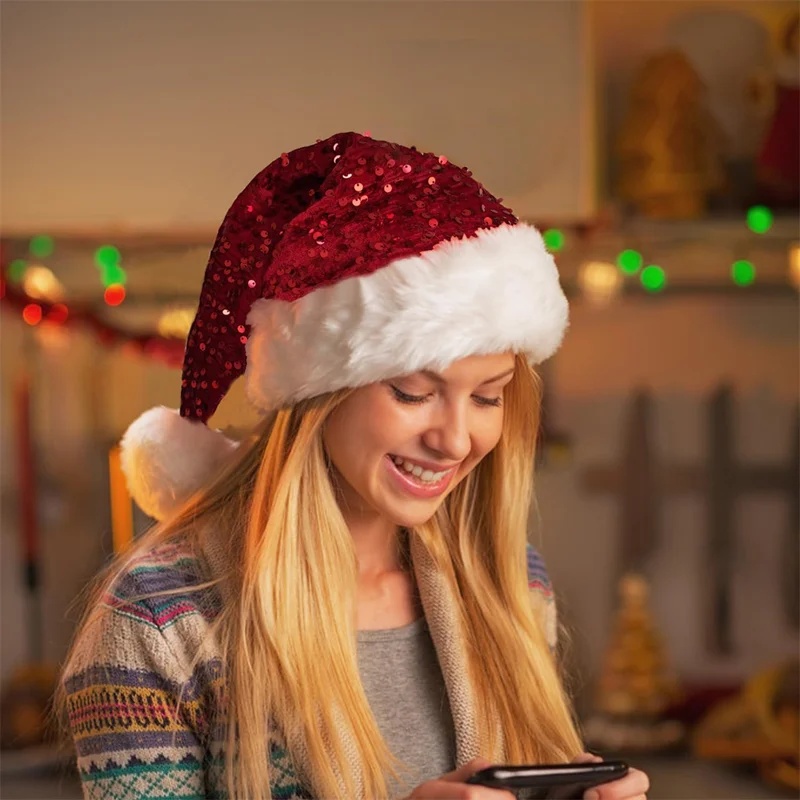 Gorro de Navidad de doble capa - Santa Hat Plush reseña y precio