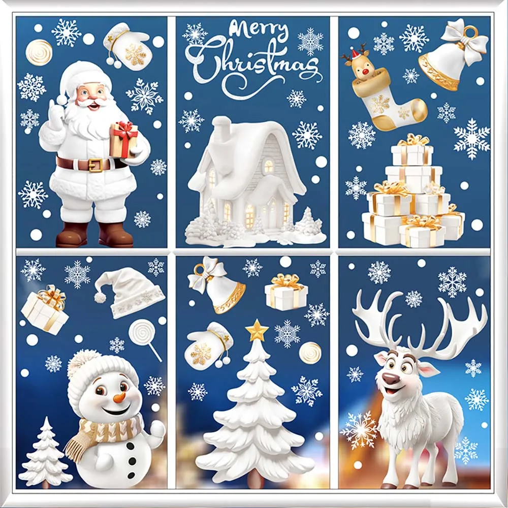 9 unids/set de pegatinas navid - Snowflake Window Decal reseña y precio
